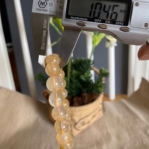 10mm+ Hematoid Crystal/Quartz Bracelet 7”  Naturally 天然黄胶花手链